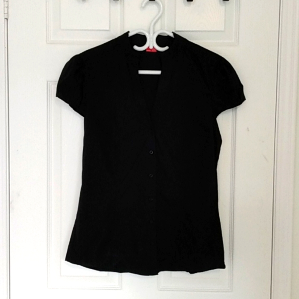 *2/$10* ESPRIT Mandarin Cap Sleeve Button Down Shirt Pre-owned M